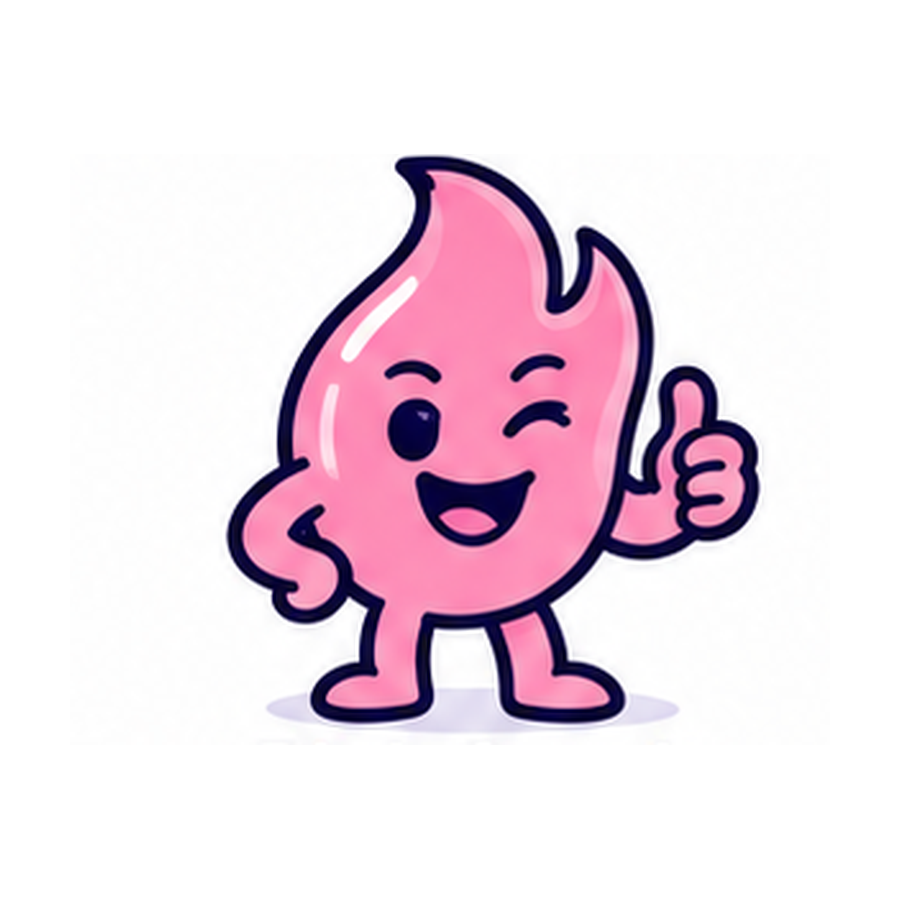 Pink Spark mascot for PT-141 injection